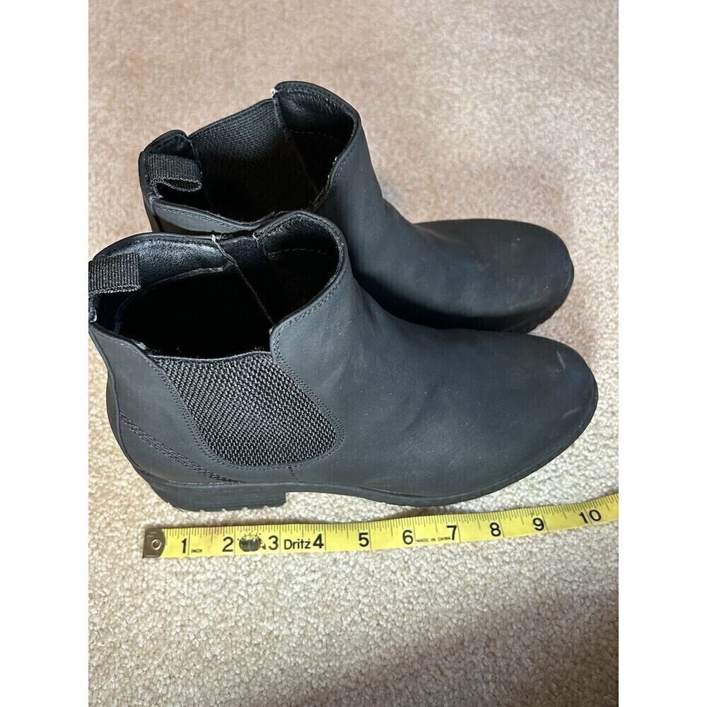 Mysoft Black Chelsea Ankle Boots Side Zipper Chunky Block Low Heel Size 9 - Picture 8 of 8